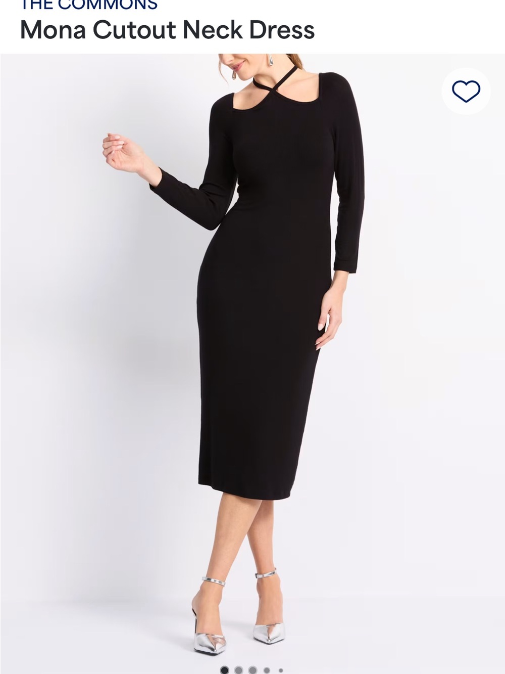 Mona Cutout Neck Dress - Black